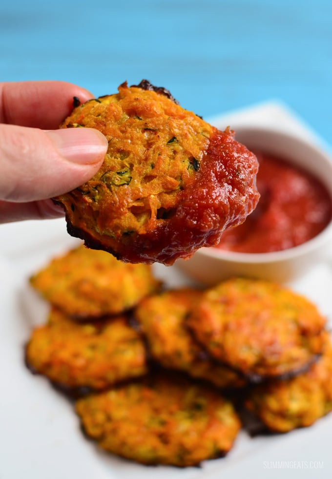 Slimming Eats Cheesy Sweet Potato and Zucchini Bites - gluten free, vegetarian, Slimming Eats and Weight Watchers friendly