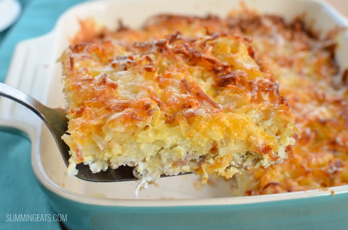 Slimming Eats Cheesy Sausage and Egg Hash Brown Casserole - gluten free, paleo,  Slimming Eats and Weight Watchers friendly