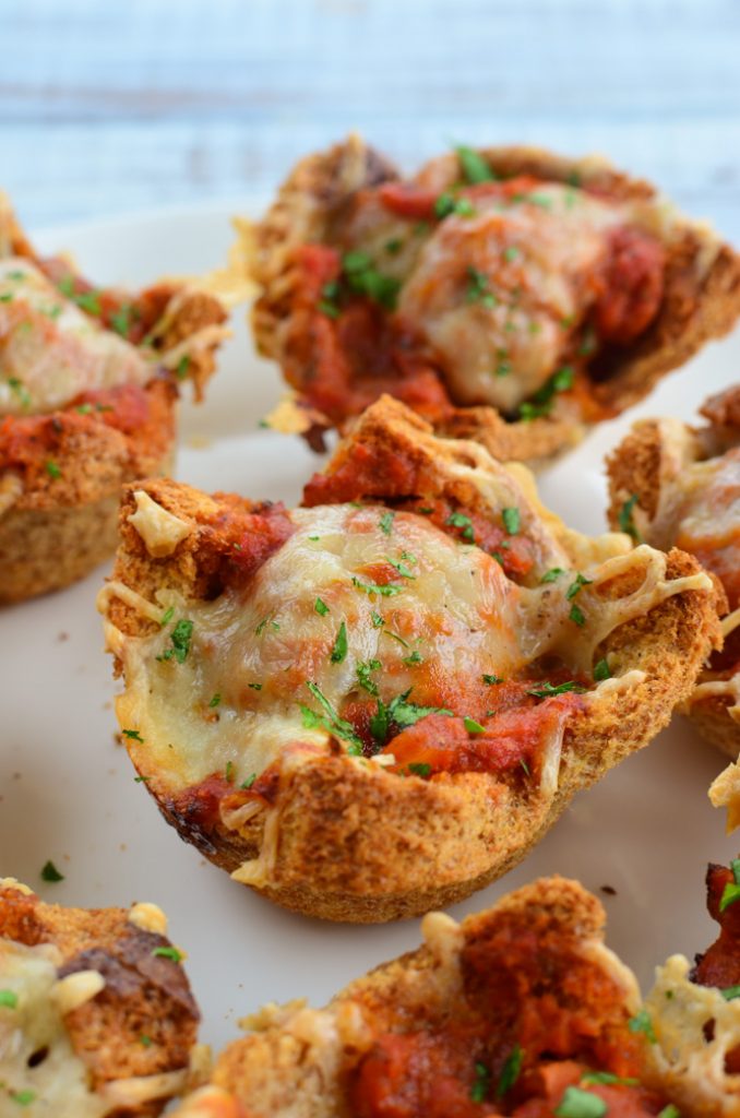 Slimming Eats Meatball Marinara Toast Cups -  Slimming Eats and Weight Watchers friendly