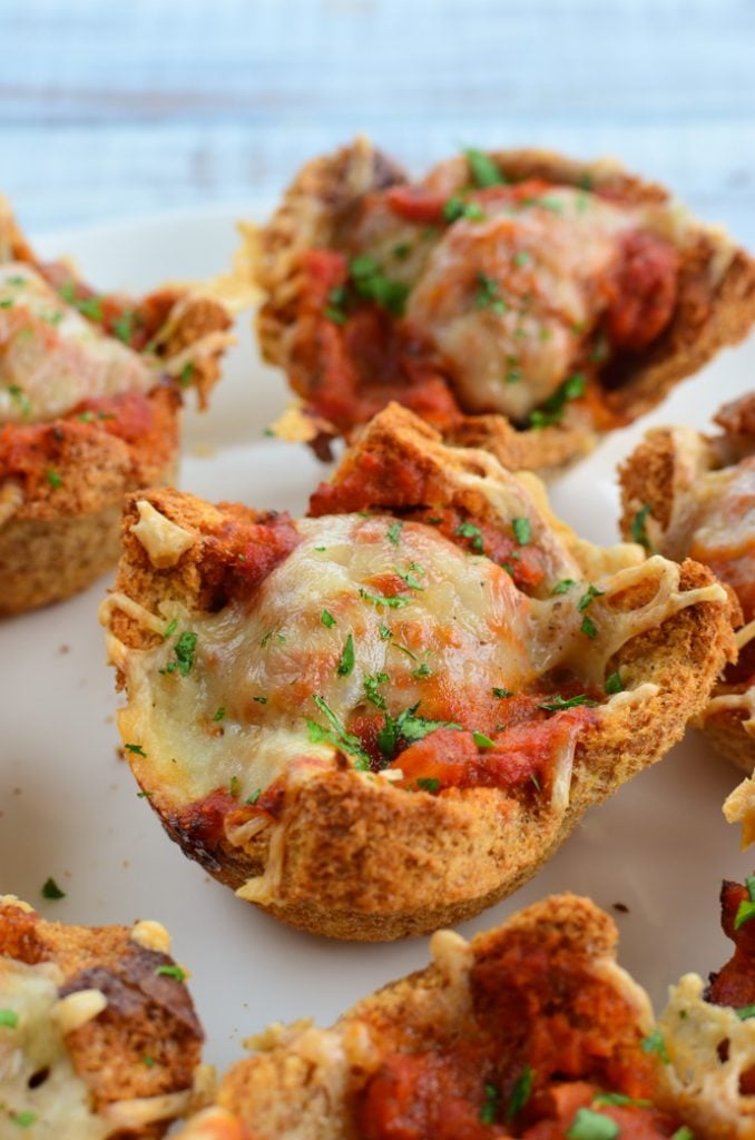 Slimming Eats Meatball Marinara Toast Cups - Slimming Eats and Weight Watchers friendly