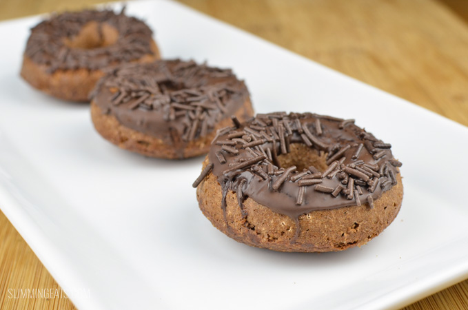Slimming Eats Chocolate Doughnuts - gluten free, vegetarian, Slimming World and Weight Watchers friendly