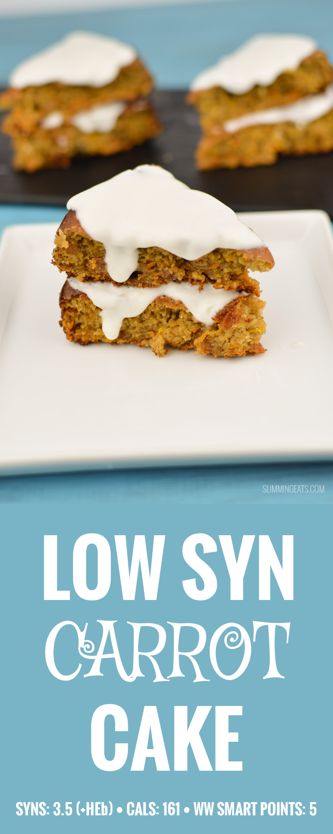 Slimming Eats Best Ever Low Syn Carrot Cake - gluten free, vegetarian Slimming World and Weight Watchers friendly
