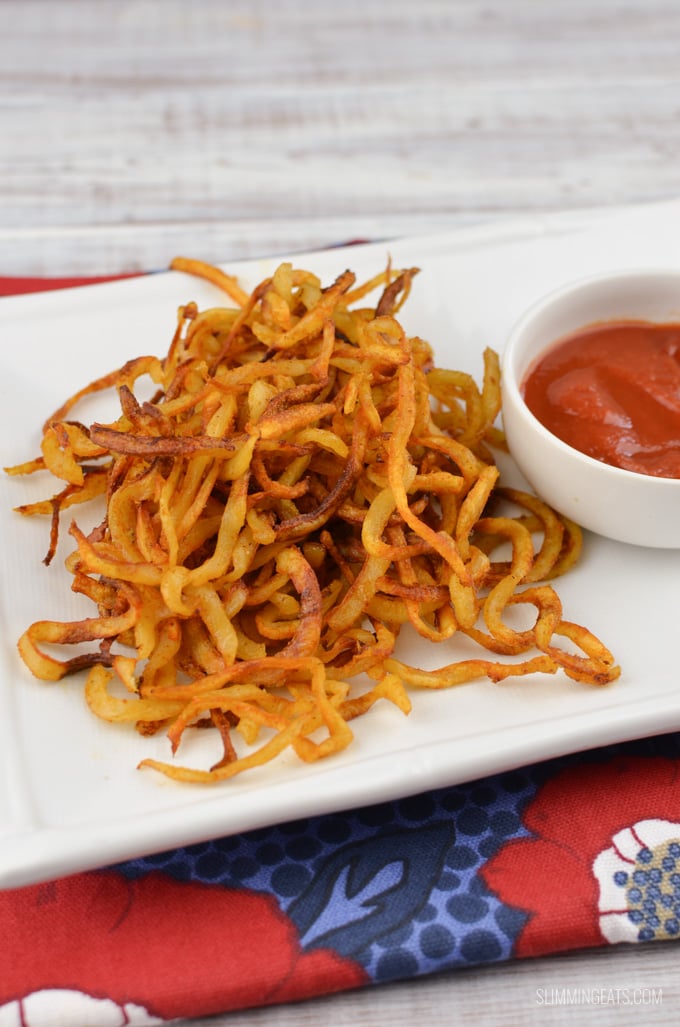 Slimming Eats Curly Fries - gluten free, dairy free, vegetarian, Slimming and Weight Watchers friendly