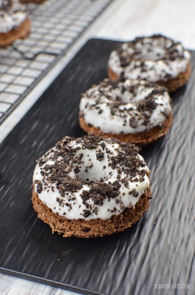 Slimming Eats Oreo Chocolate Doughnuts - vegetarian, Slimming Eats and Weight Watchers friendly