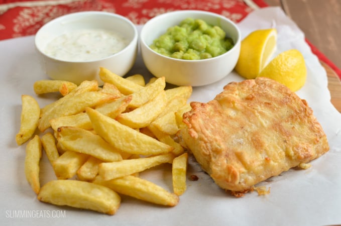 Slimming Eats Best Ever Low Syn Fish and Chip Fakeaway Night - gluten free, dairy free, Slimming World and Weight Watchers friendly