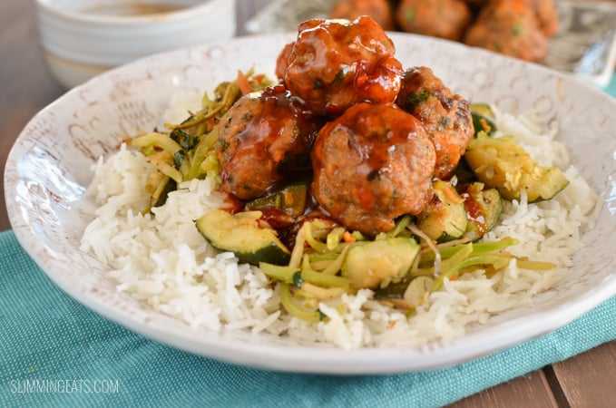 Slimming Eats Pork and Sweet Potato Meatballs - gluten free, dairy free, paleo, Whole30, Slimming World and Weight Watchers friendly
