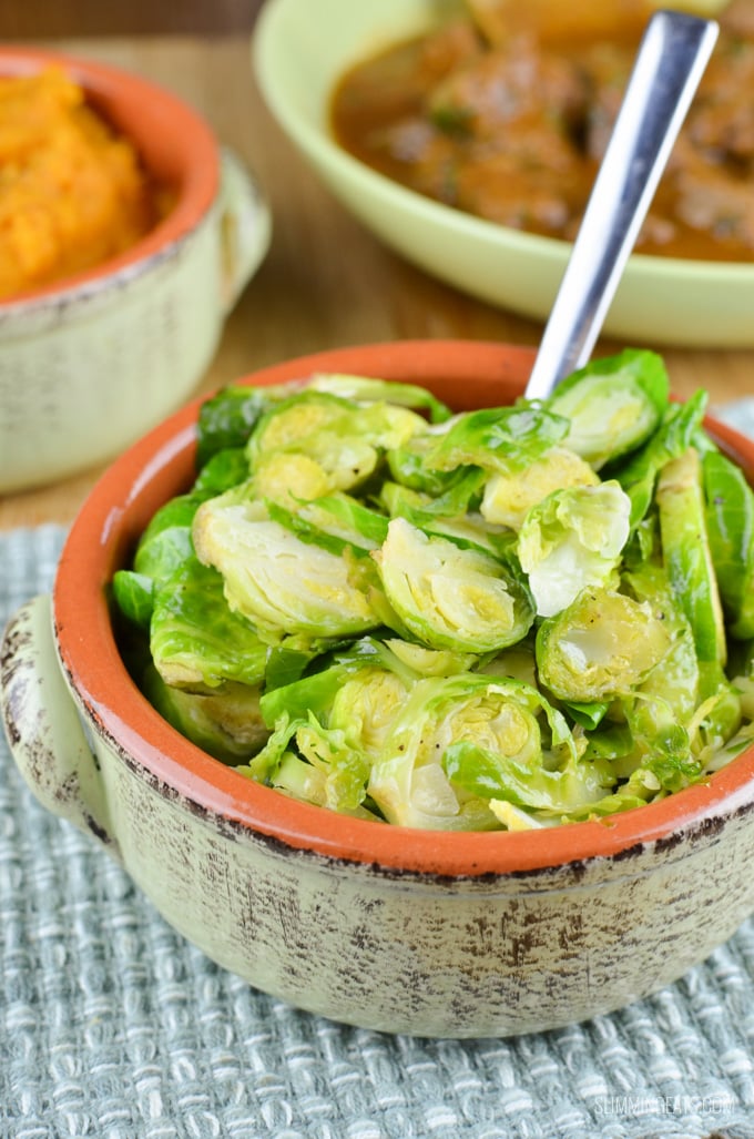 Slimming Eats Sauteed Shredded Garlic Brussel Sprouts  - gluten free, dairy free, vegetarian, paleo, Whole30, Slimming Eats and Weight Watchers friendly