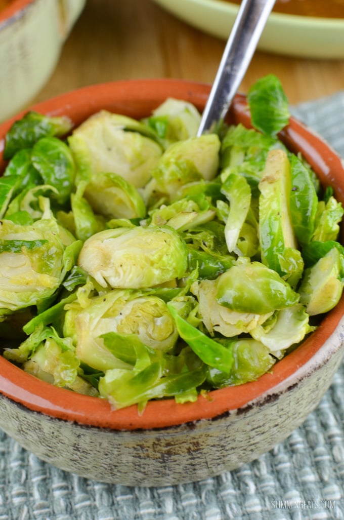 Slimming Eats Sauteed Shredded Garlic Brussel Sprouts  - gluten free, dairy free, vegetarian, paleo, Whole30, Slimming Eats and Weight Watchers friendly