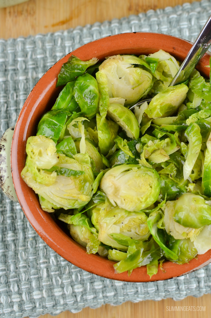 Slimming Eats Syn Free Sauteed Shredded Garlic Brussel Sprouts  - gluten free, dairy free, vegetarian, paleo, Whole30, Slimming World and Weight Watchers friendly