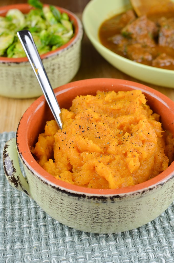 Slimming Eats Sweet Potato Mash - gluten free, dairy free, paleo, vegetarian, Whole30, Slimming Eats and Weight Watchers friendly Slimming Eats Sweet Potato Mash - gluten free, dairy free, paleo, vegetarian, Whole30, Slimming Eats and Weight Watchers friendly
