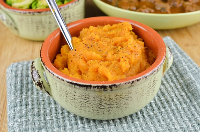 Slimming Eats Sweet Potato Mash - gluten free, dairy free, paleo, vegetarian, Whole30, Slimming Eats and Weight Watchers friendly Slimming Eats Sweet Potato Mash - gluten free, dairy free, paleo, vegetarian, Whole30, Slimming Eats and Weight Watchers friendly