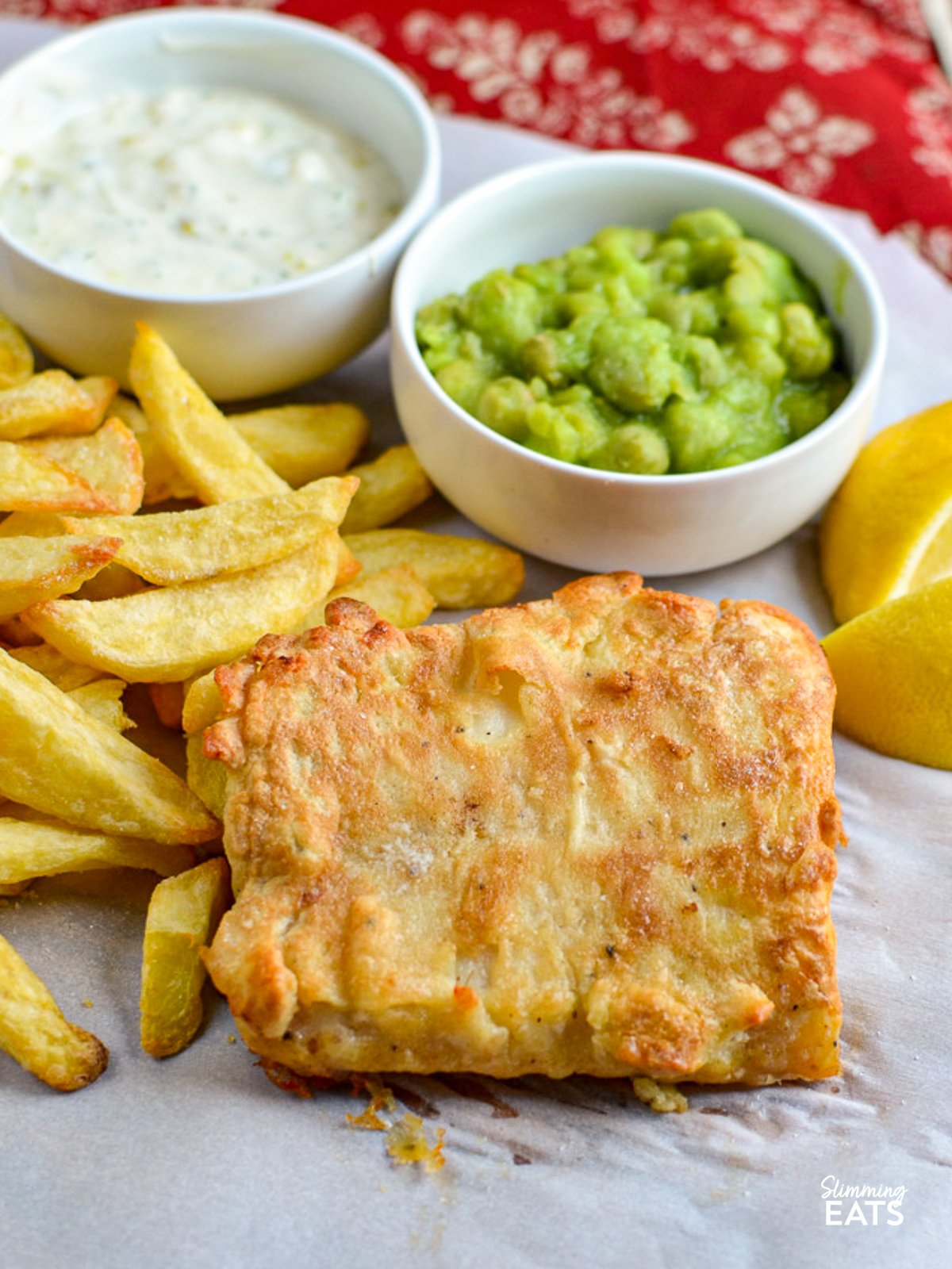 Fish and Chips Fakeaway Night on parchment paper