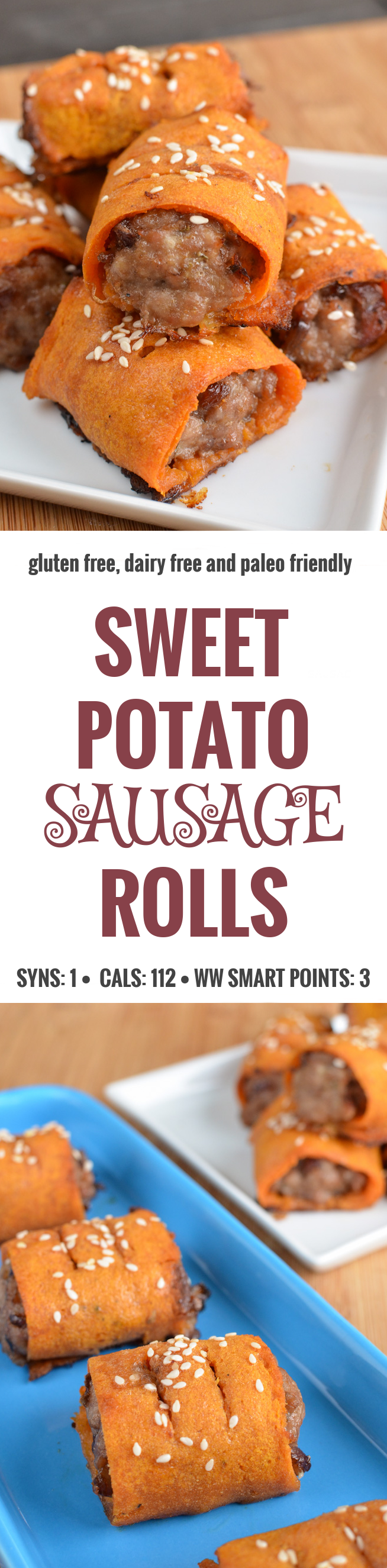 Slimming Eats Sweet Potato Sausage Rolls - gluten free, dairy free, paleo, Slimming World and Weight Watchers friendly