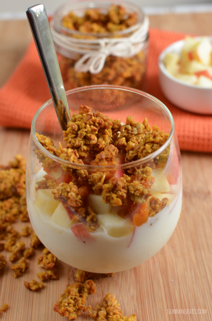 Slimming Eats Pumpkin Granola Yoghurt Parfait - gluten free, vegetarian, Slimming Eats and Weight Watchers friendly