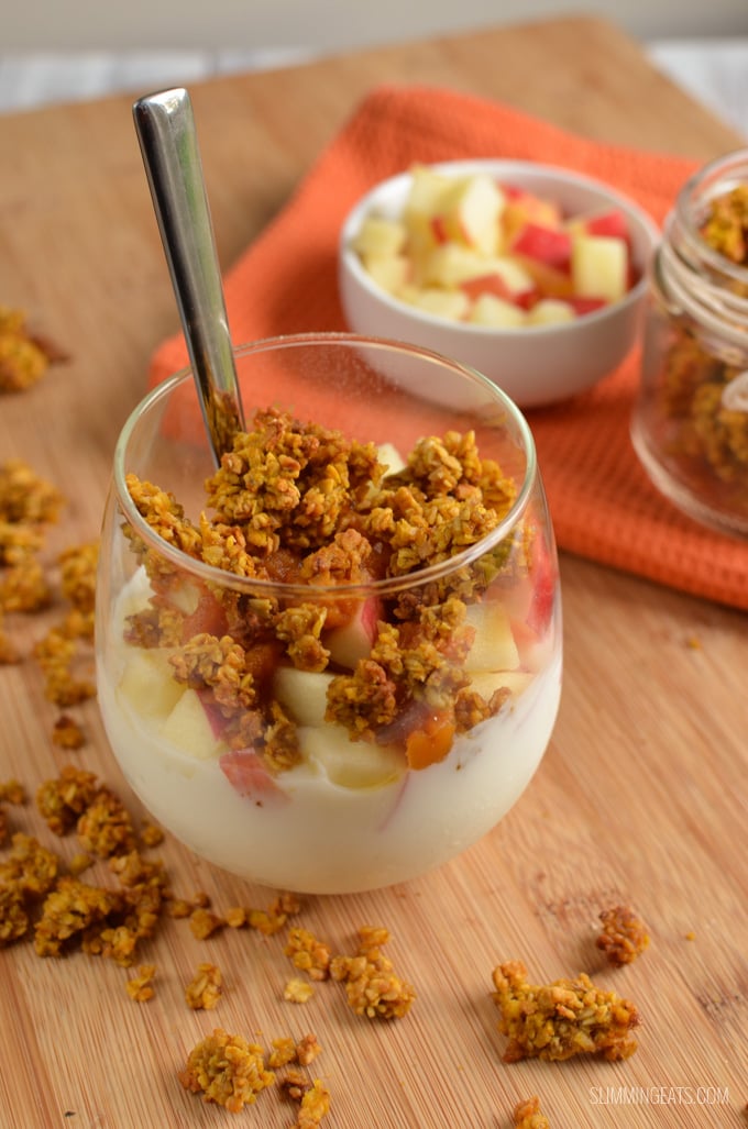 Slimming Eats Pumpkin Granola Yoghurt Parfait - gluten free, vegetarian, Slimming Eats and Weight Watchers friendly