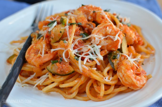 Slimming Eats Spicy Shrimp Pasta - gluten free, dairy free, Slimming Eats and Weight Watchers friendly Slimming Eats Spicy Shrimp Pasta - gluten free, dairy free, Slimming Eats and Weight Watchers friendly