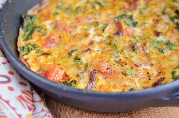 Slimming Eats Bacon, Kale and Sweet Potato Frittata - gluten free, dairy free, paleo, Whole30, Slimming Eats and Weight Watchers friendly