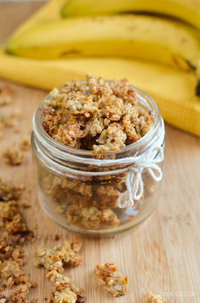 Slimming Eats Low Syn Healthy Banana Granola - gluten free, dairy free, vegetarian, Slimming World and Weight Watchers friendly