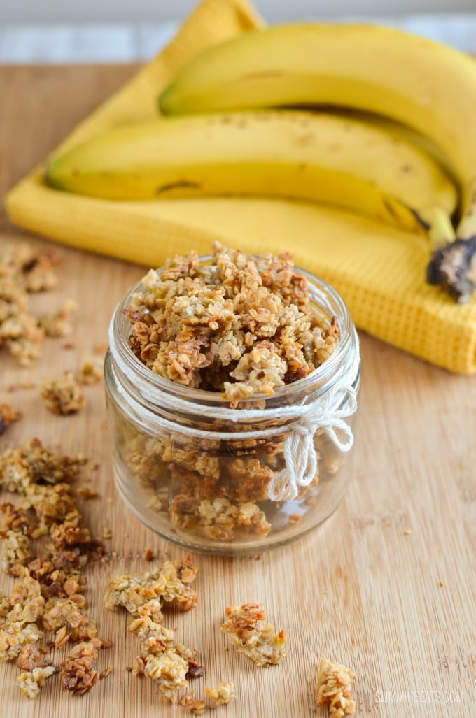Slimming Eats Low Syn Healthy Banana Granola - gluten free, dairy free, vegetarian, Slimming World and Weight Watchers friendly