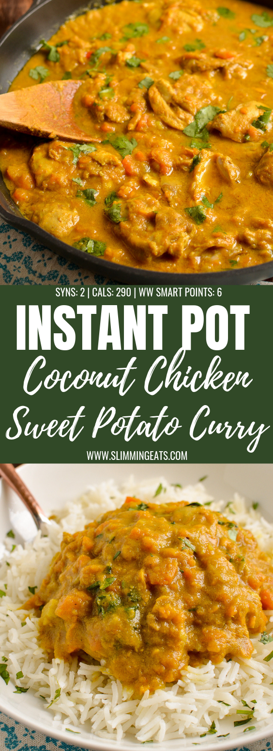 Coconut Chicken and Sweet Potato Curry split image to pin