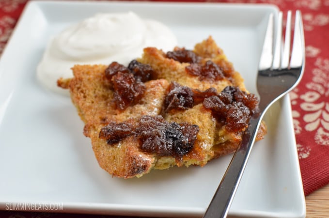 Slimming Eats Christmas Mince Pie Bread Pudding - dairy free, vegetarian, Slimming World and Weight Watchers friendly