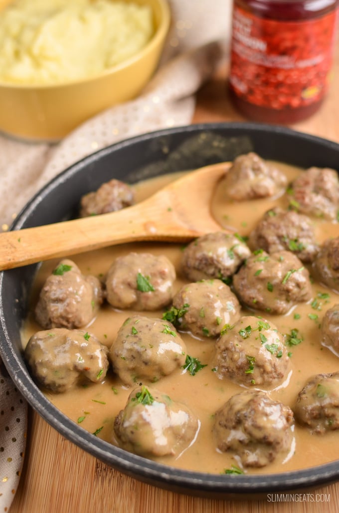 Slimming Eats Swedish Meatballs and Gravy - gluten free, Slimming Eats and Weight Watchers friendly