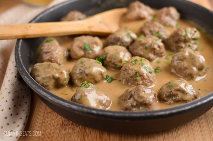 Slimming Eats Swedish Meatballs and Gravy - gluten free, Slimming Eats and Weight Watchers friendly