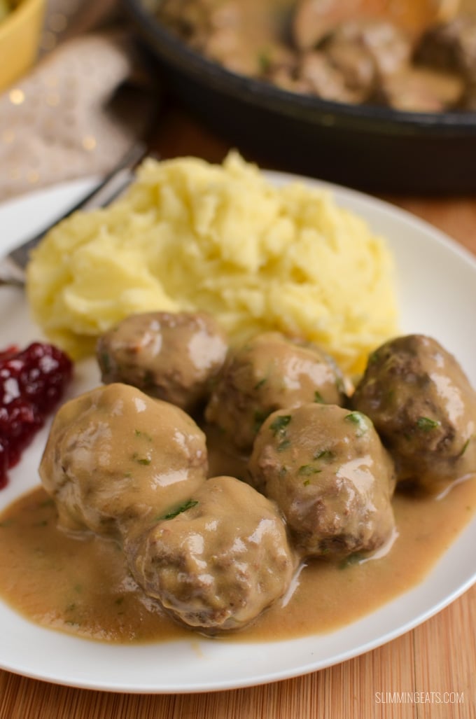 Slimming Eats Swedish Meatballs and Gravy - gluten free, Slimming Eats and Weight Watchers friendly