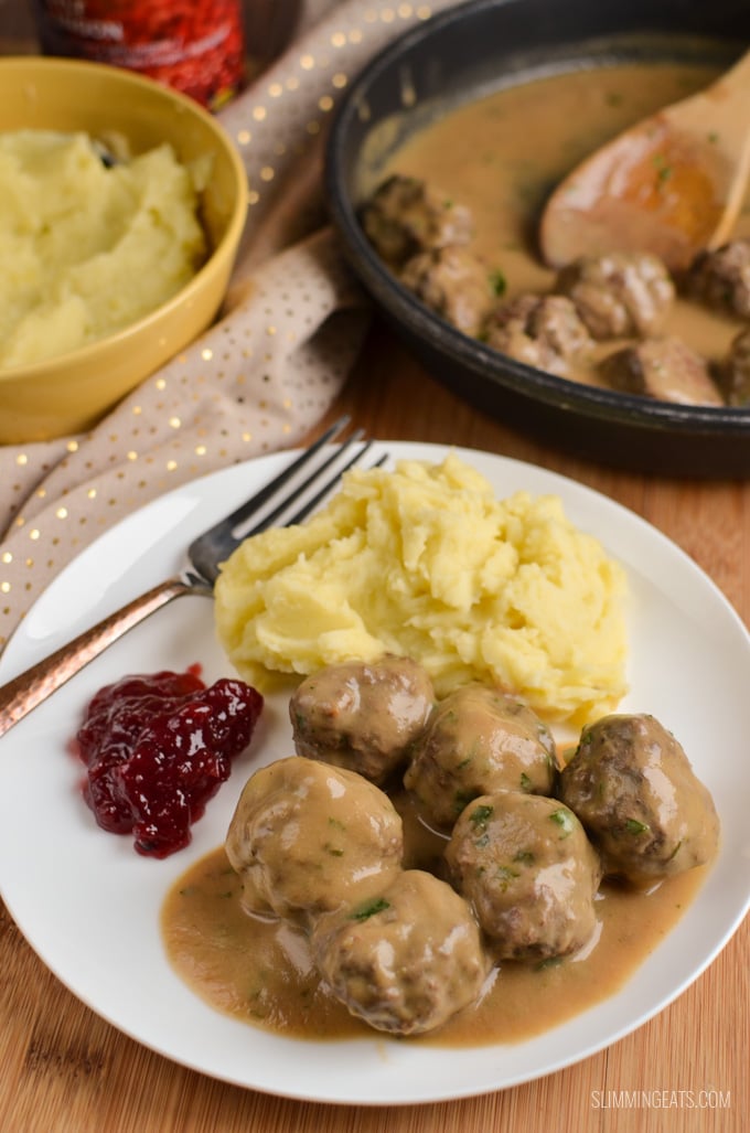 Slimming Eats Swedish Meatballs and Gravy - gluten free, Slimming Eats and Weight Watchers friendly