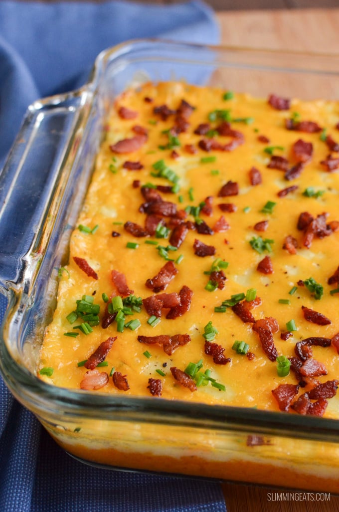 Slimming Eats Layered Mashed Potato Casserole - gluten free, vegetarian, Slimming Eats and Weight Watchers friendly Slimming Eats Layered Mashed Potato Casserole - gluten free, vegetarian, Slimming Eats and Weight Watchers friendly