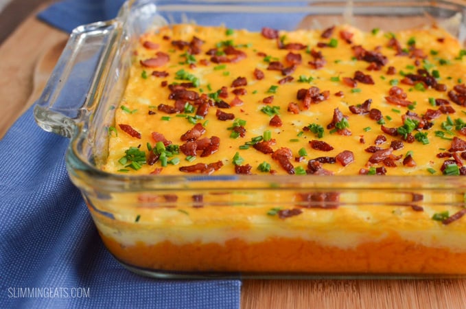 Slimming Eats Layered Mashed Potato Casserole - gluten free, vegetarian, Slimming Eats and Weight Watchers friendly