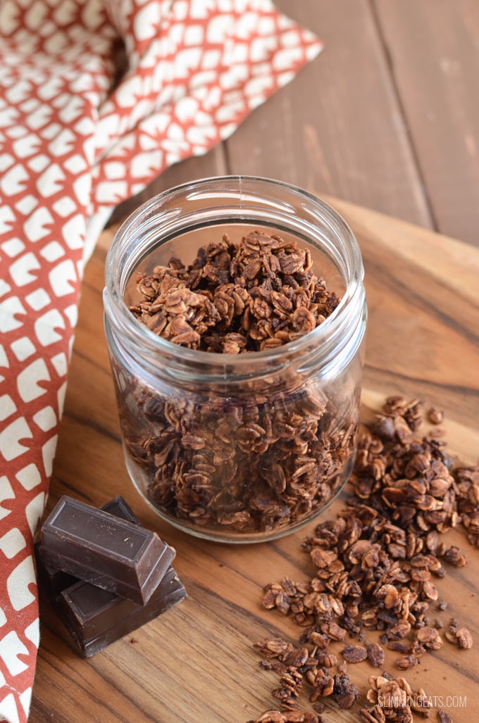 Slimming Eats Chocolate Granola - gluten free, vegetarian, Slimming Eats and Weight Watchers friendly