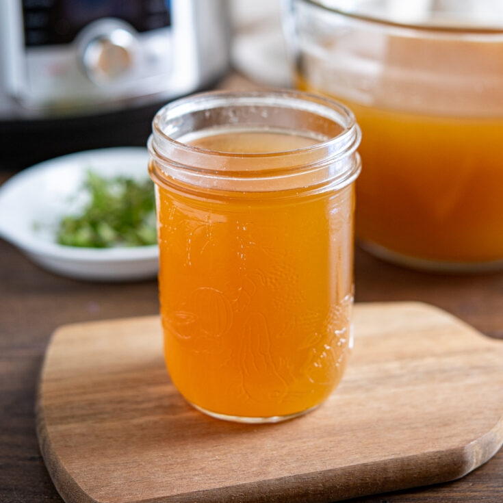 Homemade Chicken Bone Broth (Slow Cooker or Pressure Cooker)