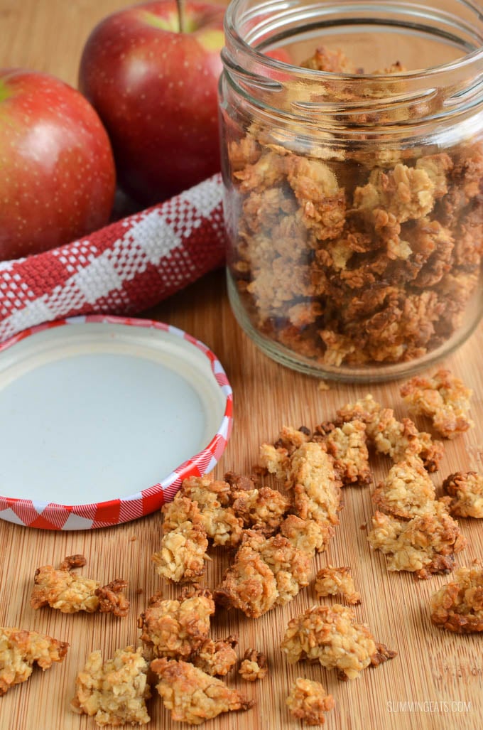 Slimming Eats Low Calorie Easy Healthy Apple Granola - gluten free, dairy free, vegetarian, Slimming Eats and Weight Watchers friendly