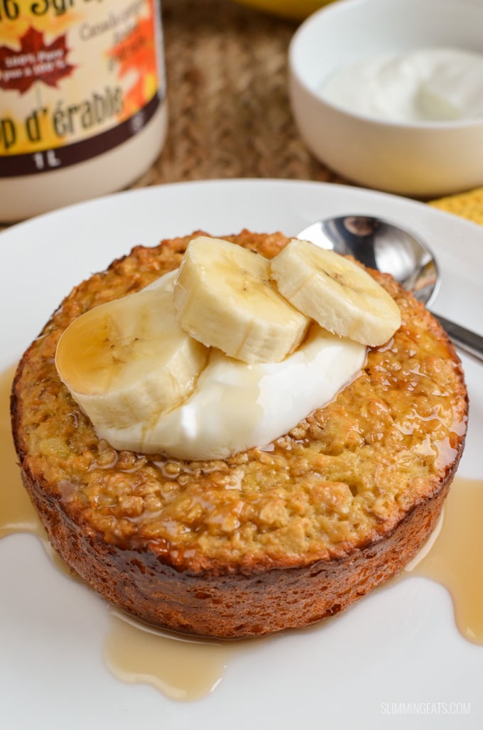 Slimming Eats Banana Baked Oatmeal - gluten free, vegetarian, Slimming World and Weight Watchers friendly