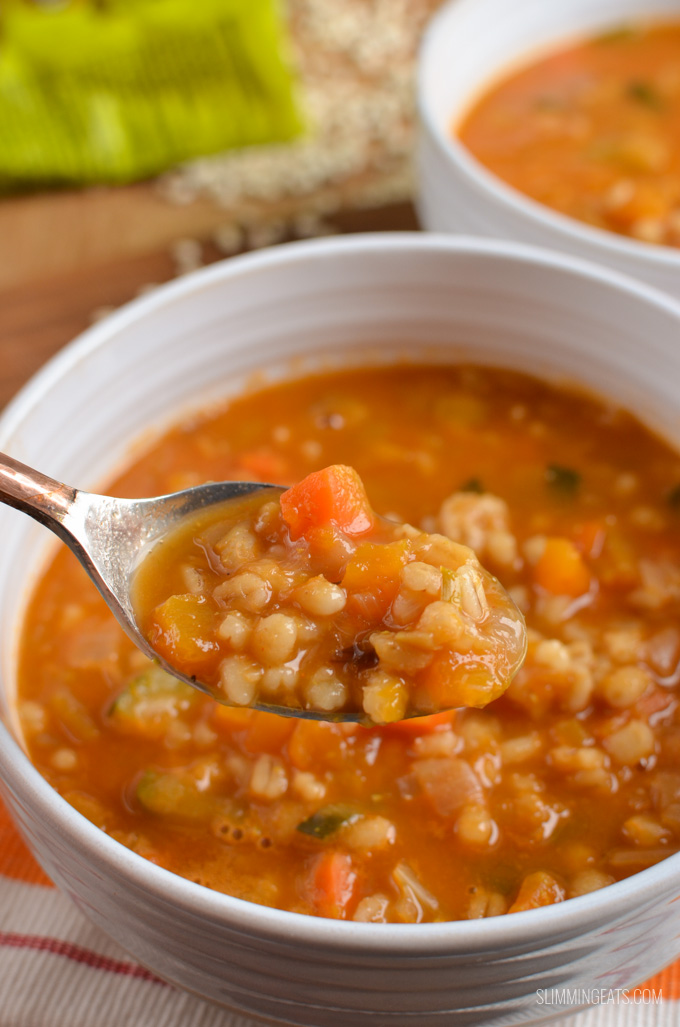Slimming Eats Syn Free Vegetable and Pearl Barley Soup - dairy free, vegetarian, Instant Pot, Slimming World and Weight Watchers friendly