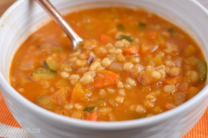 Slimming Eats Syn Free Vegetable and Pearl Barley Soup - dairy free, vegetarian, Instant Pot, Slimming World and Weight Watchers friendly