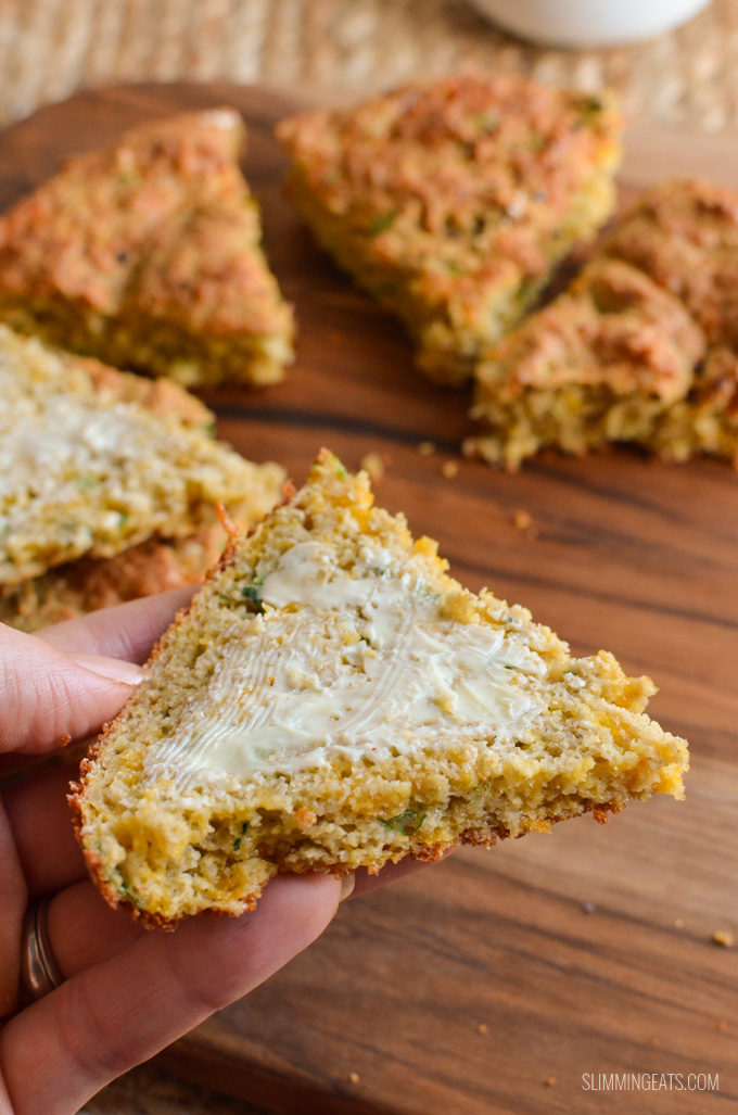 Slimming Eats Gluten Free Cheddar Cheese Spring Onion Bread - gluten free, vegetarian, Slimming Eats and Weight Watchers friendly
