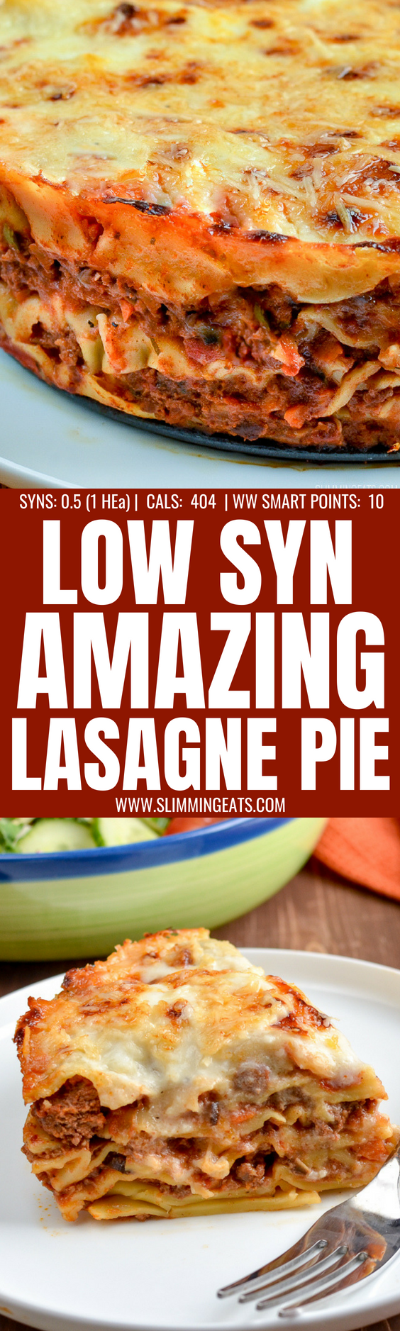 The Ultimate Low Syn Lasagne Pie - a firm family favourite that can be cooked in the Instant Pot or an oven.  | Slimming World and Weight Watchers friendly