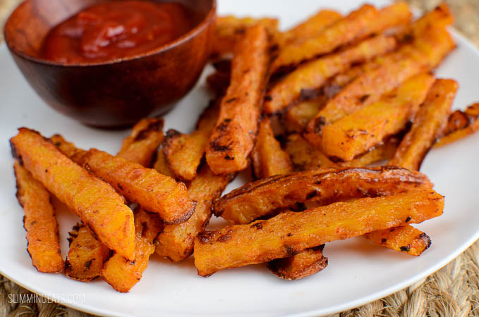 Slimming Eats Butternut Squash Fries - gluten free, dairy free, vegetarian, paleo, Whole30, Slimming Eats and Weight Watchers friendly