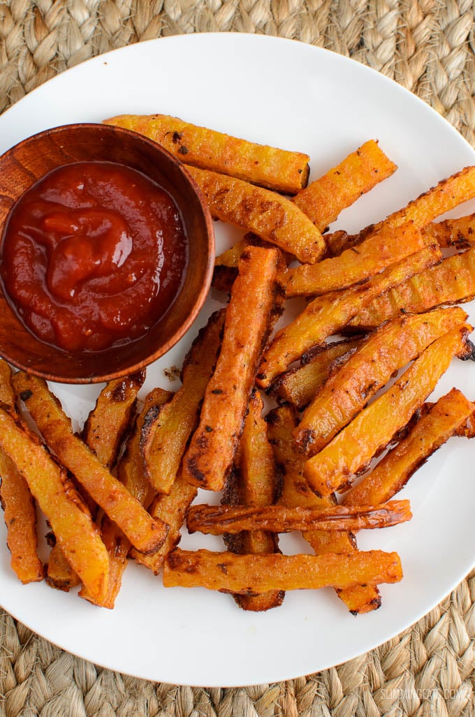 Slimming Eats Butternut Squash Fries - gluten free, dairy free, vegetarian, paleo, Whole30, Slimming Eats and Weight Watchers friendly Slimming Eats Butternut Squash Fries - gluten free, dairy free, vegetarian, paleo, Whole30, Slimming Eats and Weight Watchers friendly