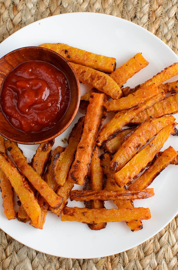 Slimming Eats Butternut Squash Fries - gluten free, dairy free, vegetarian, paleo, Whole30, Slimming Eats and Weight Watchers friendly