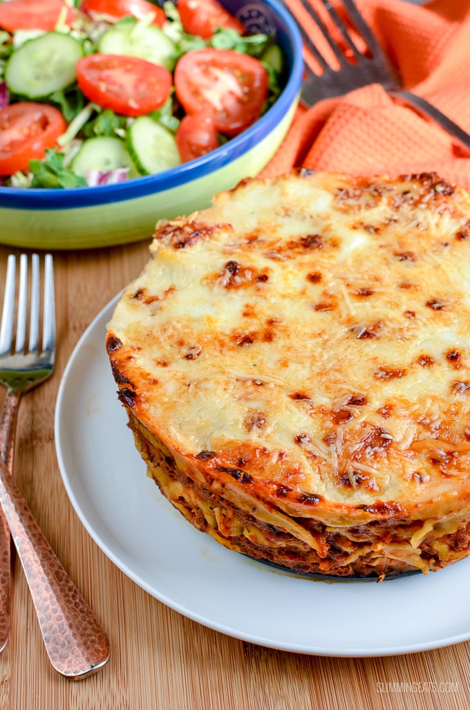 The Ultimate Lasagne Pie - a firm family favourite that can be cooked in the Instant Pot or an oven.  | Slimming Eats and Weight Watchers friendly