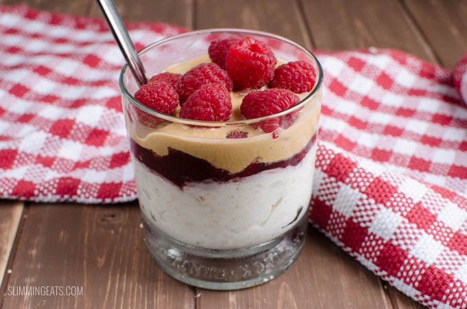 Slimming Eats Peanut Butter and Jelly Overnight Oats - gluten free, dairy free, vegetarian, Slimming Eats and Weight Watchers friendly Slimming Eats Peanut Butter and Jelly Overnight Oats - gluten free, dairy free, vegetarian, Slimming Eats and Weight Watchers friendly
