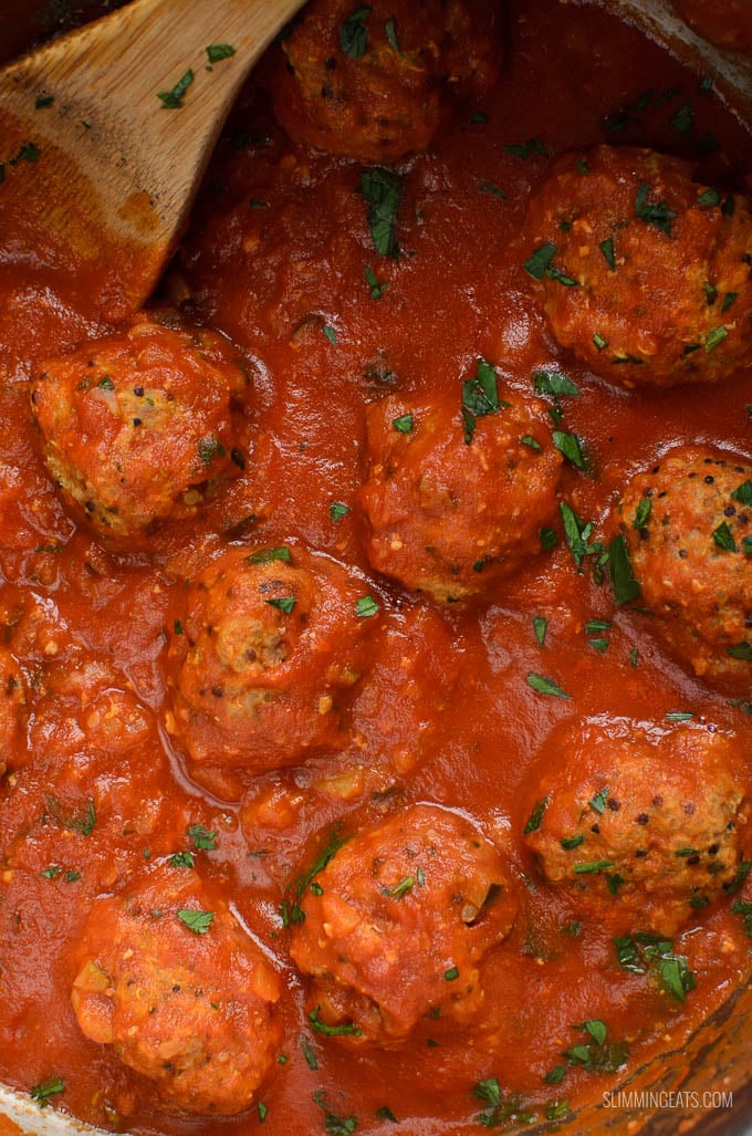 Slimming Eats Chicken Quinoa Meatballs in Veggie Sauce - gluten free, dairy free, Slimming Eats and Weight Watchers friendly