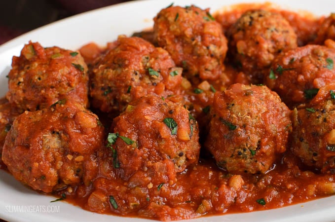 Slimming Eats Chicken Quinoa Meatballs in Veggie Sauce - gluten free, dairy free, Slimming Eats and Weight Watchers friendly