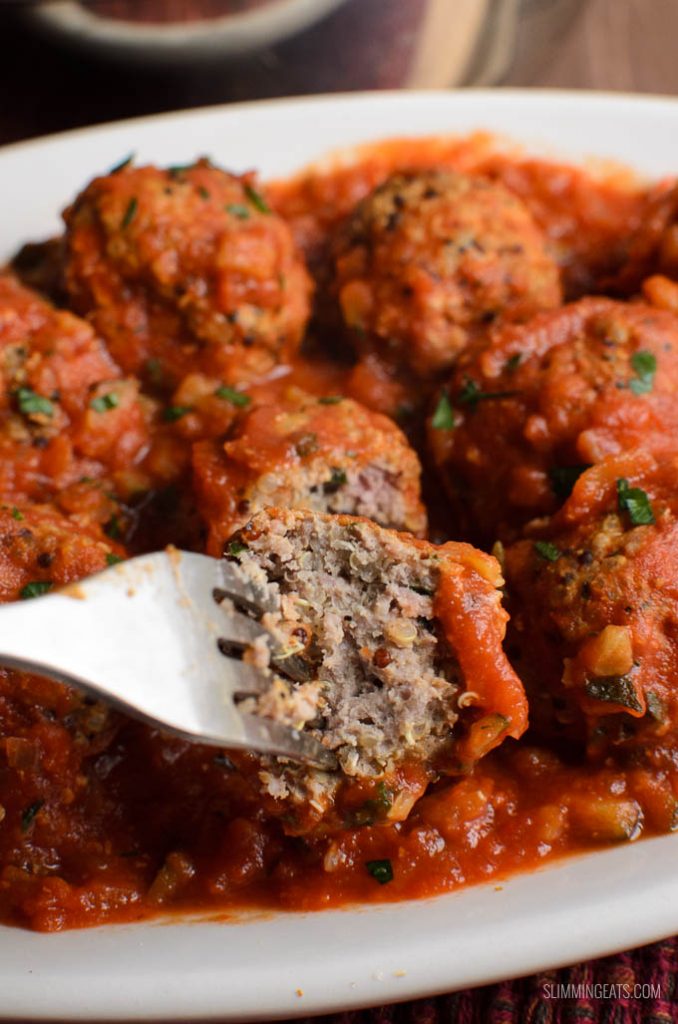 Chicken Quinoa Meatballs in a Veggie Sauce Slimming World