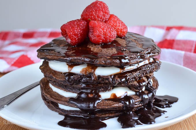 Slimming Eats Best Ever Chocolate Pancakes - gluten free, vegetarian, Slimming Eats and Weight Watchers friendly Slimming Eats Best Ever Chocolate Pancakes - gluten free, vegetarian, Slimming Eats and Weight Watchers friendly