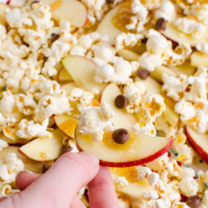 Caramel Apple Popcorn Nachos