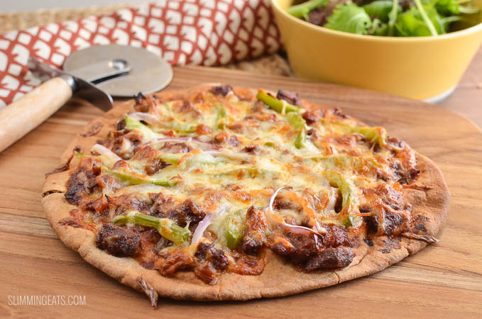 Slimming Eats Low Syn Pulled Pork Pizza - Gluten Free, Slimming World and Weight Watchers friendly